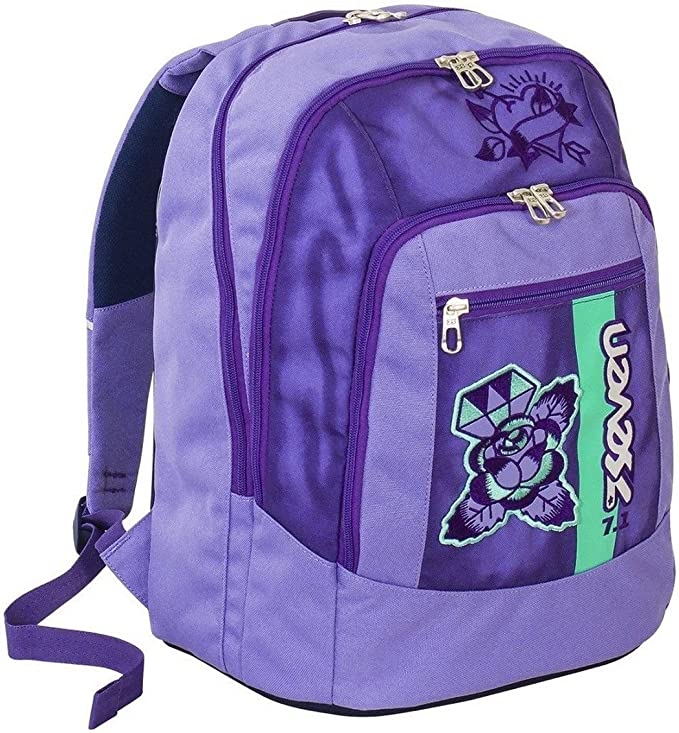 ZAINO SCUOLA SEVEN NEW ADVANCED COLOR GIRL VIOLA ERGONOMICO RIFRANGENTE